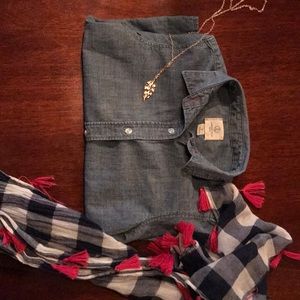 Landsend Kids Chambray Shirt Size 6